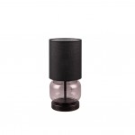 Elio - Smoked Glass & Black Table Lamp with Black Shade Elio - Smoked Glass & Black Table Lamp with Black Shade