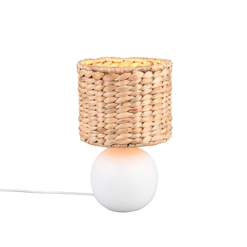 Trio-518900101 - Vina - White Ceramic Table Lamp with Natural Seagrass