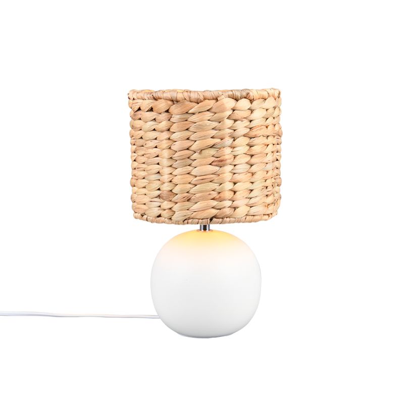 Trio-518900101 - Vina - White Ceramic Table Lamp with Natural Seagrass
