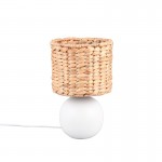 Vina - White Ceramic Table Lamp with Natural Seagrass