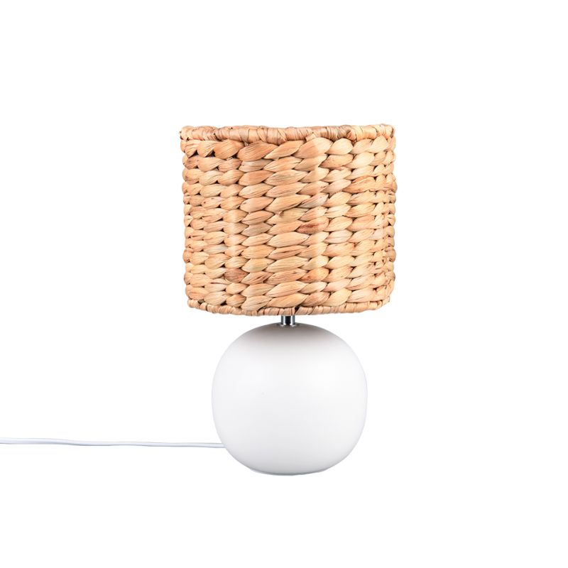 Trio-518900101 - Vina - White Ceramic Table Lamp with Natural Seagrass