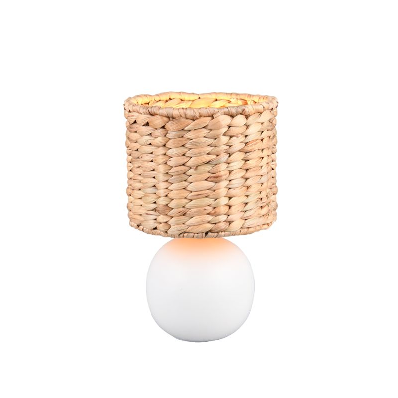 Trio-518900101 - Vina - White Ceramic Table Lamp with Natural Seagrass