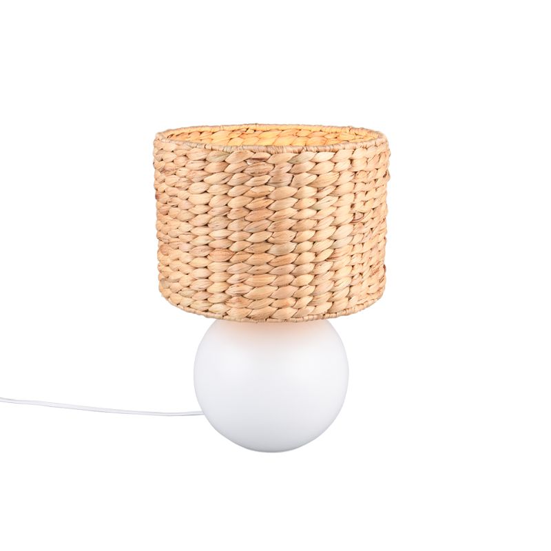 - Vina - White Ceramic Table Lamp with Natural Seagrass Trio-518990101 - Vina - White Ceramic Table Lamp with Natural Seagrass