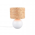 Vina - White Ceramic Table Lamp with Natural Seagrass