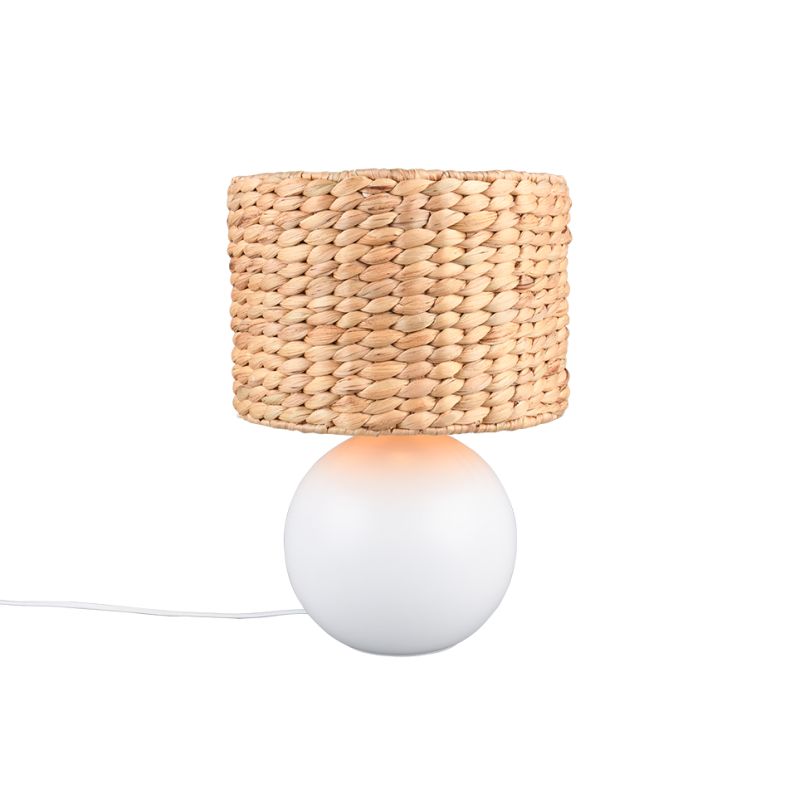 - Vina - White Ceramic Table Lamp with Natural Seagrass Trio-518990101 - Vina - White Ceramic Table Lamp with Natural Seagrass