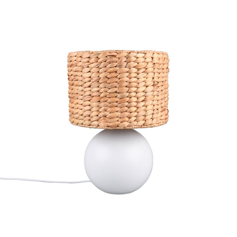- Vina - White Ceramic Table Lamp with Natural Seagrass Trio-518990101 - Vina - White Ceramic Table Lamp with Natural Seagrass