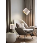 Julieta - Black Table Lamp with Fawn & Gold Shade Julieta - Black Table Lamp with Fawn & Gold Shade