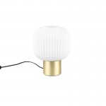 Diva - Matt Brass Table Lamp with Ribbed White Glass Diva - Matt Brass Table Lamp with Ribbed White Glass