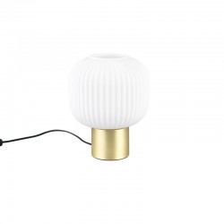 Diva - Matt Brass Table Lamp with Ribbed White Glass Diva - Matt Brass Table Lamp with Ribbed White Glass