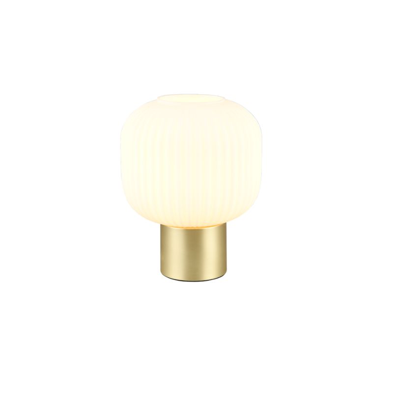 - Diva - Matt Brass Table Lamp with Ribbed White Glass Trio-519800108 - Diva - Matt Brass Table Lamp with Ribbed White Glass