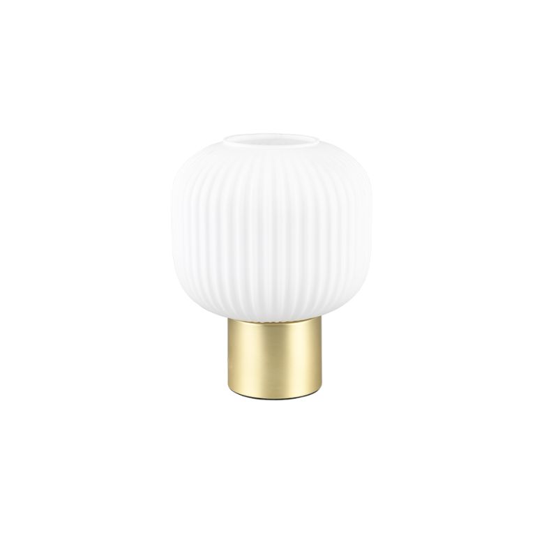 - Diva - Matt Brass Table Lamp with Ribbed White Glass Trio-519800108 - Diva - Matt Brass Table Lamp with Ribbed White Glass