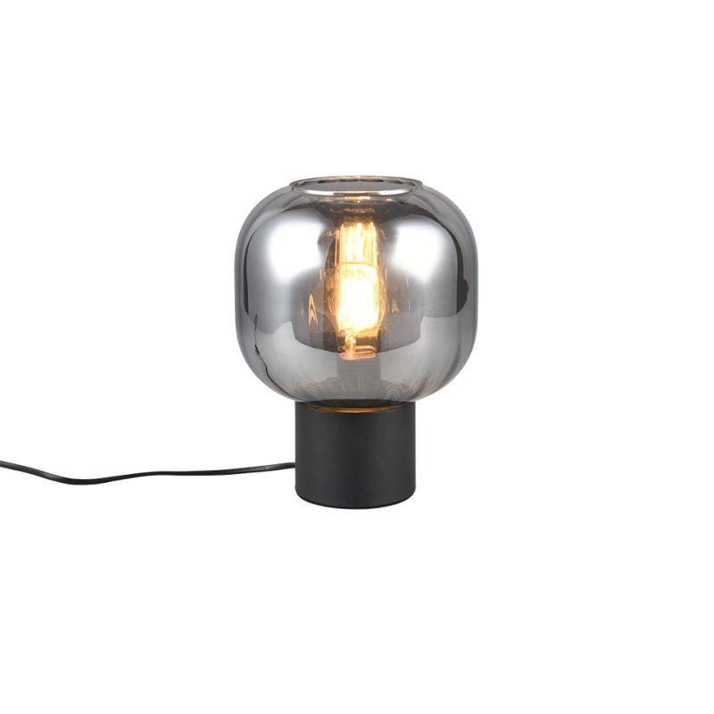 Trio-519800132 - Diva - Matt Black Table Lamp with Mirrored Smoked Glass