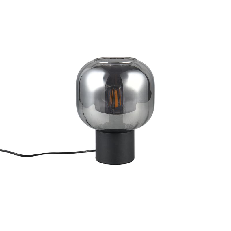 Trio-519800132 - Diva - Matt Black Table Lamp with Mirrored Smoked Glass
