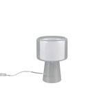 Rocka - Transparent Glass Table Lamp with White Fabric Shade