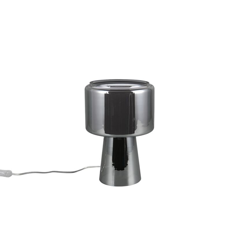 - Rocka - Chrome Glass Table Lamp with White Fabric Shade Trio-519900157 - Rocka - Chrome Glass Table Lamp with White Fabric Shade