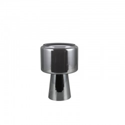 Rocka - Chrome Glass Table Lamp with White Fabric Shade Rocka - Chrome Glass Table Lamp with White Fabric Shade