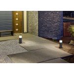 Hudson - Anthracite Square Bollard with White Diffuser Hudson - Anthracite Square Bollard with White Diffuser