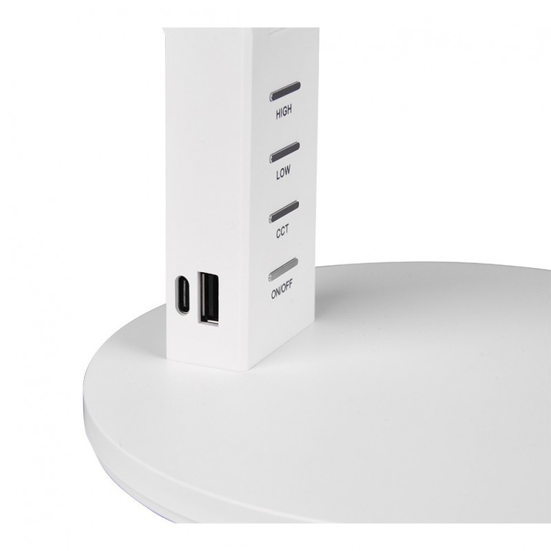 - Ava - Matt White CCT Table Lamp with USB Trio-523090131 - Ava - Matt White CCT Table Lamp with USB