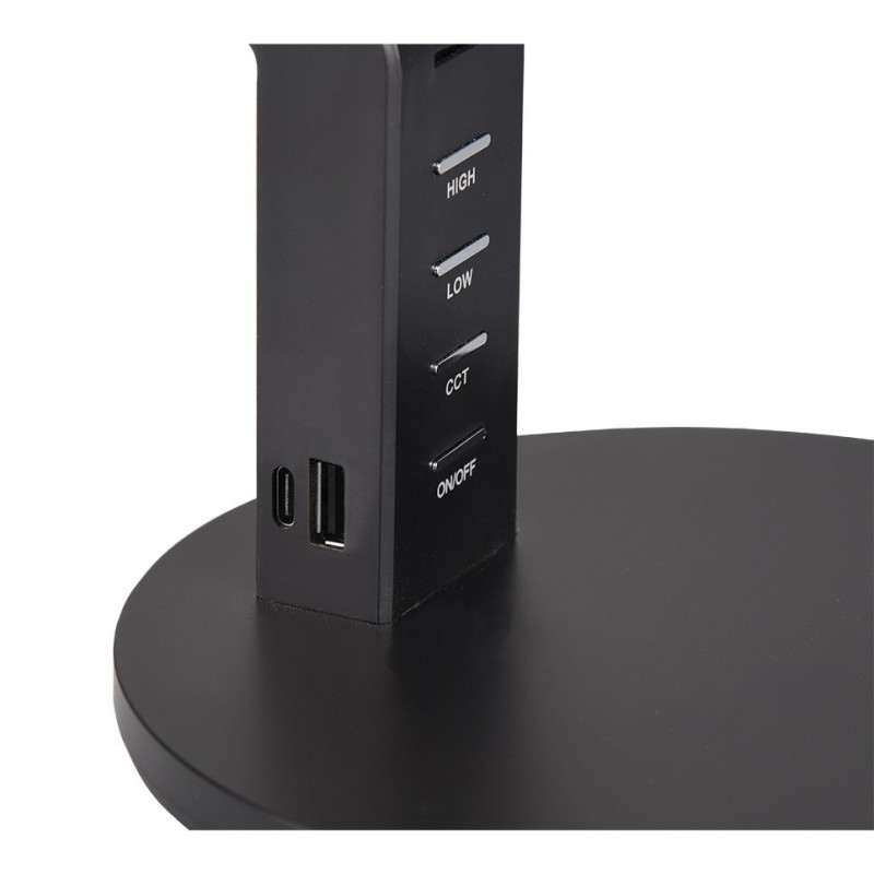 - Ava - Matt Black CCT Table Lamp with USB Trio-523090132 - Ava - Matt Black CCT Table Lamp with USB