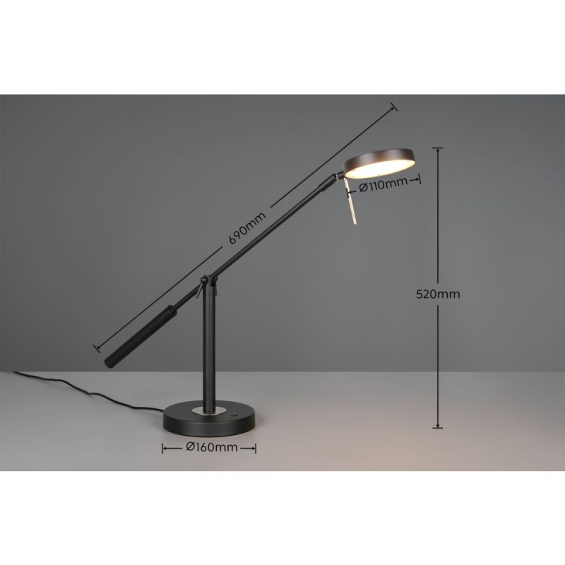 Trio-523310932 - Monza - Matt Black CCT Desk Lamp