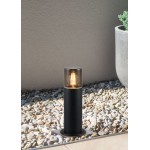 Hoosic - Matt Black Bollard with Smoked Diffuser Hoosic - Matt Black Bollard with Smoked Diffuser