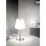 Emerald - Matt Nickel LED Table Lamp with White Opal Glass Emerald - Matt Nickel LED Table Lamp with White Opal Glass
