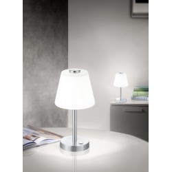 Emerald - Matt Nickel LED Table Lamp with White Opal Glass