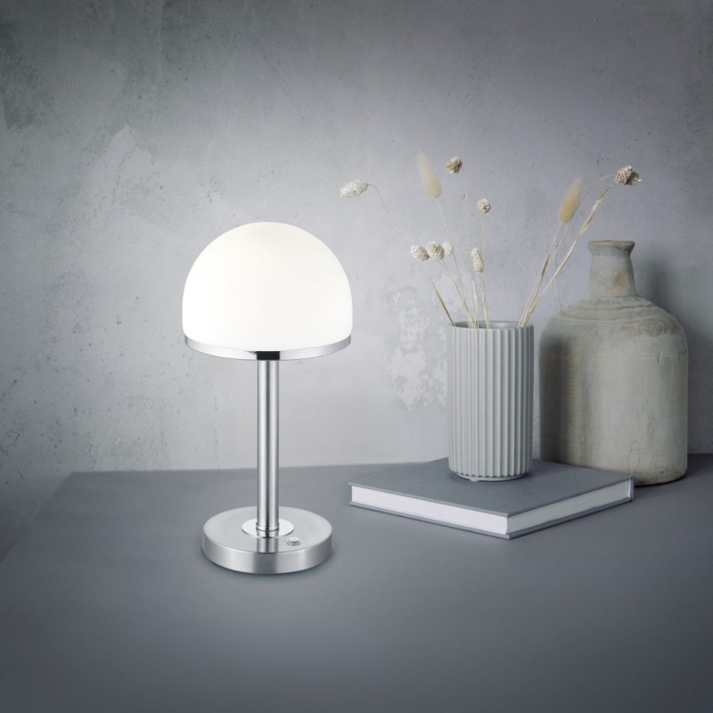 - Berlin - Matt Nickel LED Table Lamp with White Glass Trio-527590107 - Berlin - Matt Nickel LED Table Lamp with White Glass