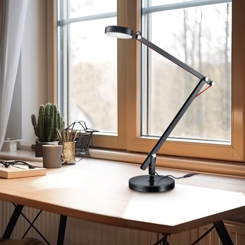 - Amsterdam - Black LED Desk Lamp Trio-527920102 - Amsterdam - Black LED Desk Lamp