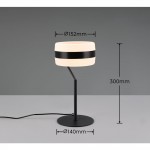 Dios - Matt Black CCT Table Lamp with White Diffuser