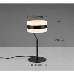 Dios - Matt Black CCT Table Lamp with White Diffuser