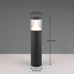 Tagus - Anthracite CCT Bollard with Clear Diffuser IP65