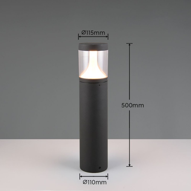 Trio-538560142 - Tagus - Anthracite CCT Bollard with Clear Diffuser IP65