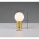 Trio-543510108 - Tauris - Matt Brass Rechargeable Table Lamp with White Glass