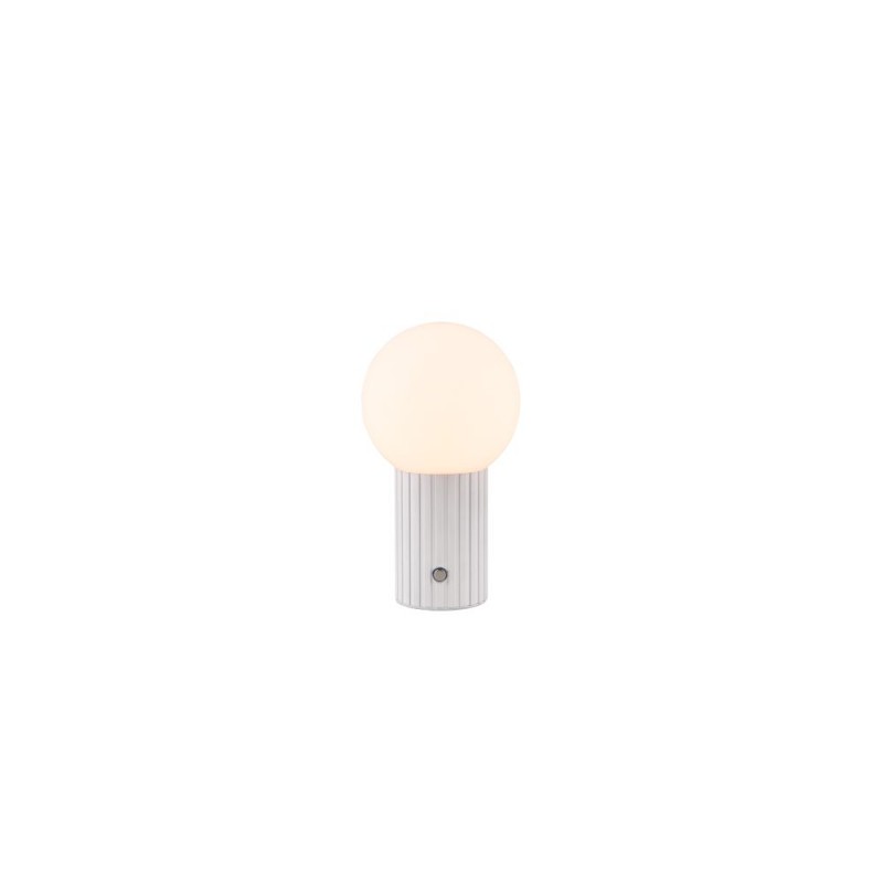 Trio-543510131 - Tauris - Matt White Rechargeable Table Lamp with White Glass