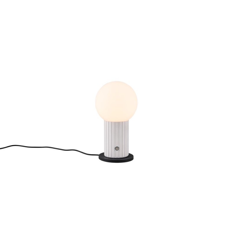 Trio-543510131 - Tauris - Matt White Rechargeable Table Lamp with White Glass