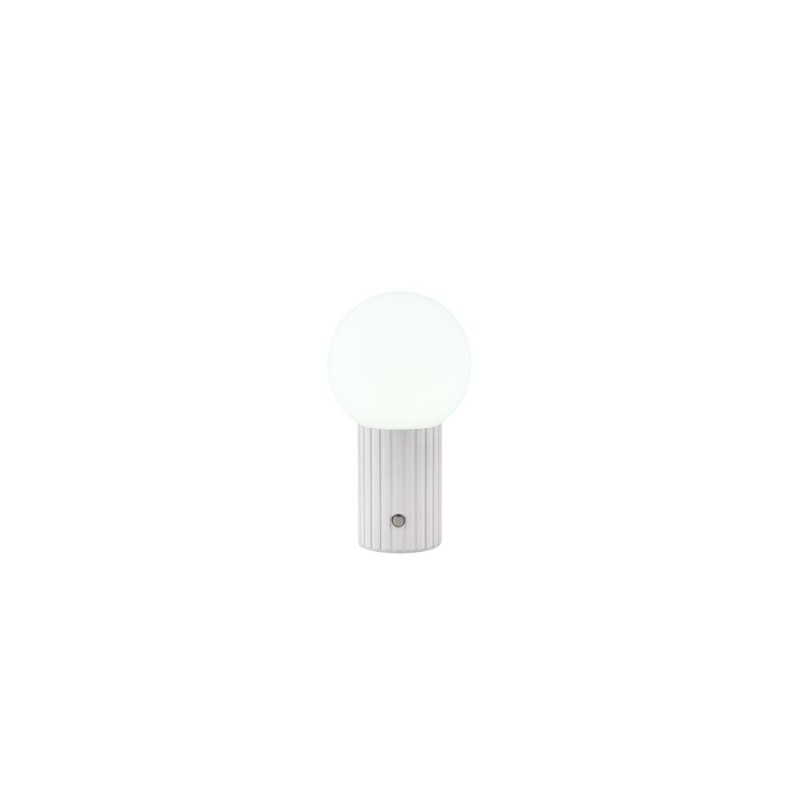 Trio-543510131 - Tauris - Matt White Rechargeable Table Lamp with White Glass