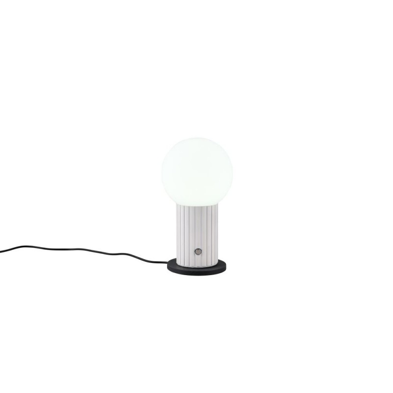 Trio-543510131 - Tauris - Matt White Rechargeable Table Lamp with White Glass