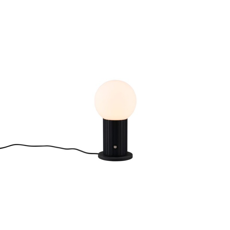 Trio-543510132 - Tauris - Matt Black Rechargeable Table Lamp with White Glass