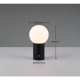 Trio-543510132 - Tauris - Matt Black Rechargeable Table Lamp with White Glass