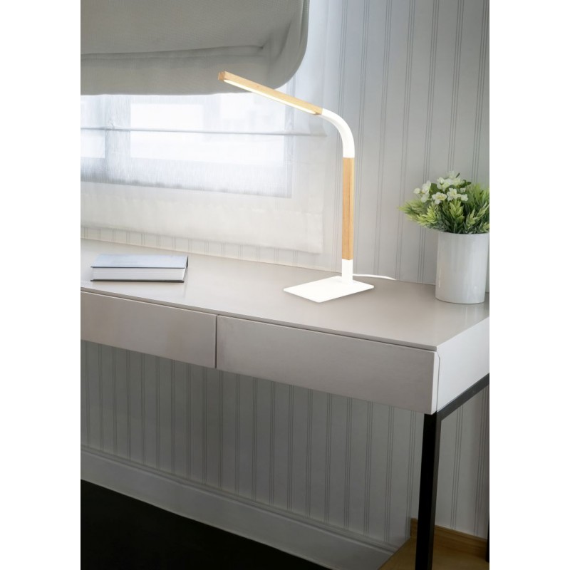 - Norris - Wooden & White LED Desk Lamp Trio-545210131 - Norris - Wooden & White LED Desk Lamp