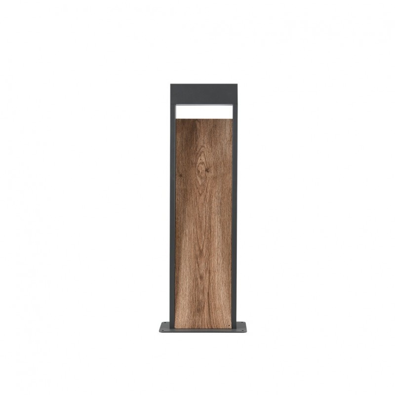 - Salmon - Anthracite LED Bollard with Wood Imitation Trio-546960135 - Salmon - Anthracite LED Bollard with Wood Imitation