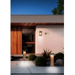 Salmon - Anthracite LED Bollard with Wood Imitation