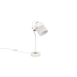 Mixa - Matt White & Matt Brass Table Lamp