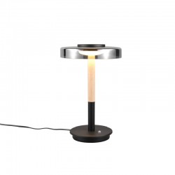 Celeste - Black & Wood LED Table Lamp with Smoked Glass Celeste - Black & Wood LED Table Lamp with Smoked Glass
