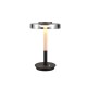 Trio-554910132 - Celeste - Black & Wood LED Table Lamp with Smoked Glass