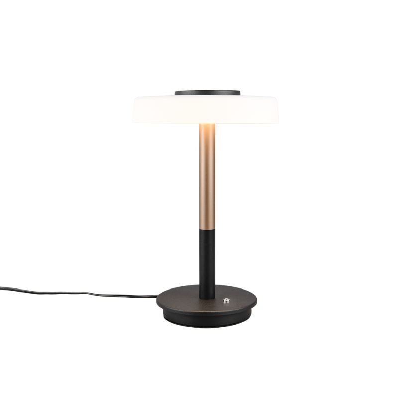 Trio-554910165 - Celeste - Black & Coffee LED Table Lamp with White Glass