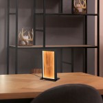 Kalea - Black LED Table Lamp with Natural Wood