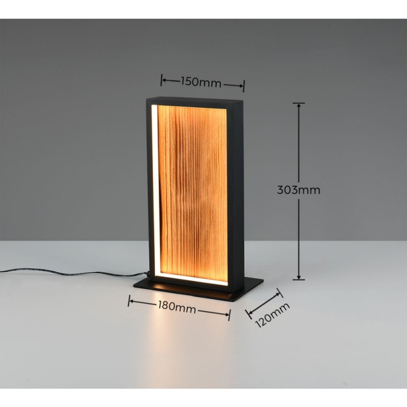 Trio-555510130 - Kalea - Black LED Table Lamp with Natural Wood