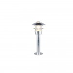 Ruvuma - Silver Bollard with Clear Glass Diffuser IP44